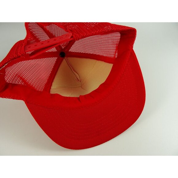 Vintage Trucker Hat Dove Rainbow Wings Red Foam Mesh Snapback Cap - Picture 5 of 8